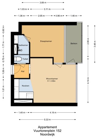 Floorplan - Vuurtorenplein 152, 2202 PE Noordwijk